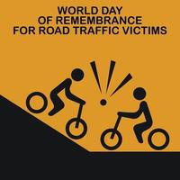 Illustrationsvektorgrafik des kollidierenden Piktogramms des Radfahrers, perfekt für den internationalen Tag, Erinnerung an Verkehrsopfer, Feiern, Grußkarte usw. vektor