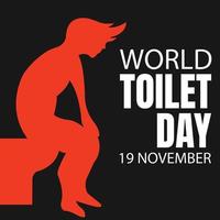 illustration vektor grafisk av silhuett av en man Sammanträde i toalett, perfekt för internationell dag, värld toalett dag, fira, hälsning kort, etc.