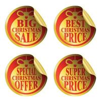 jul försäljning klistermärken med jul boll stor försäljning vektor