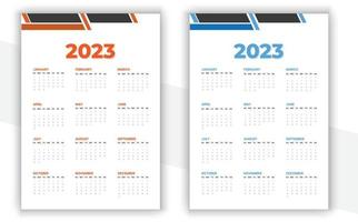 2023 Wandkalender-Design vektor