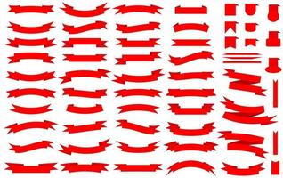 samling av röd tömma band banderoller vektor