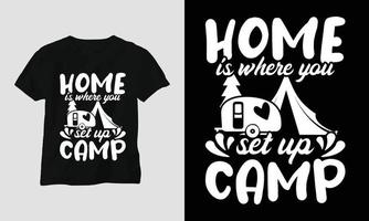 Camping-Svg-Design mit Lager, Zelt, Berg, Jangle, Baum, Band, Wandersilhouette vektor