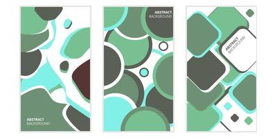 abstrakte Wandkunst-Vektorsammlung. grün-blau-weißes Kunstdesign für Poster, Drucke, Cover, Tapeten, minimale und moderne Wandkunst. Vektor-Illustration. vektor