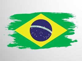 brasilienflagge mit pinsel gemalt vektor