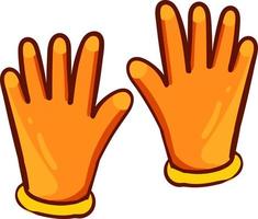 orange handskar, illustration, vektor på vit bakgrund
