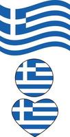 griechische Nationalflagge auf weißem Hintergrund. Runde griechische Flagge. flacher Stil. vektor