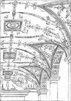 målad valv av de florentinska palats i rom arkitektur årgång gravyr. vektor