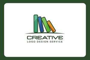 Bücherregal-Logo, Buch-Logo, Bücherstand-Logo oder Bibliotheks-Logo vektor
