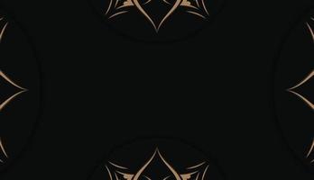 Schwarze Banner-Vorlage mit luxuriösem braunem Ornament und Platz für Ihr Logo vektor