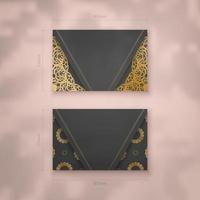 repräsentative visitenkarte in schwarz mit edlen goldverzierungen für ihre marke. vektor