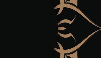 Schwarze Banner-Vorlage mit luxuriösem braunem Ornament für Logo-Design vektor