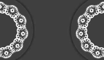 svart baner med indisk vit prydnad för logotyp design vektor