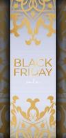 festlig reklam för svart fredag i beige Färg med abstrakt prydnad vektor