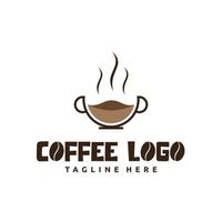 kaffe logotyp design för butiker, kaffe butiker, restauranger, etiketter, och Kafé företag företag vektor