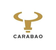 Carabao-Kopf-Logo im flachen Design vektor
