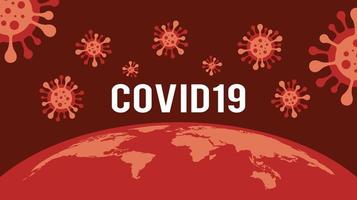 Virusangriff in der Welt, weltweiter Corona-Virus-Angriffsvektor, Covid-19-Angriff auf der Erde vektor