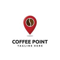 Coffee-Point-Logo-Design für Geschäfte, Restaurants, Embleme, Etiketten und Café-Unternehmen vektor