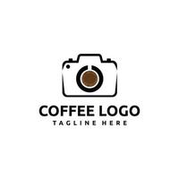 kamera och kaffe logotyp design för butiker, kaffe butiker, restauranger, och Kafé företag företag vektor