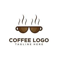 glasögon och kaffe logotyp design för butiker, kaffe butiker, restauranger, och Kafé företag företag vektor