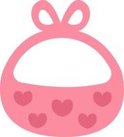 rosa bebis haklapp med hjärtan, illustration, vektor, på en vit bakgrund. vektor