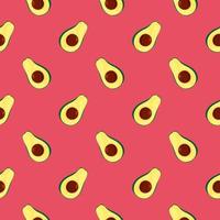 Miniatur-Avocado, nahtloses Muster auf pinkfarbenem Hintergrund. vektor