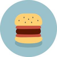 einfacher Burger, Illustration, Vektor auf weißem Hintergrund.
