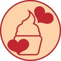 Cupcake mit Herz, Illustration, Vektor, auf weißem Hintergrund. vektor