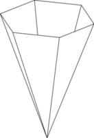 omvänd hexagonal pyramid, årgång illustration vektor