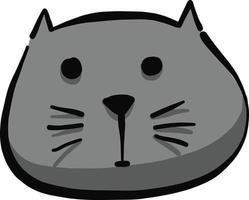 graue Katze, Illustration, Vektor auf weißem Hintergrund.