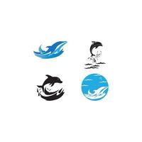 enkel delfin logotyp vektor ikon illustration