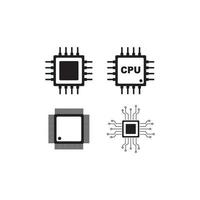 chip processor vektor ikon illustration