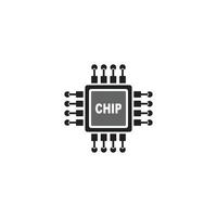 Chip-Prozessor-Vektor-Symbol-Illustration vektor