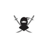 ninja krigare ikon. enkel svart ninja huvud logotyp illustration vektor