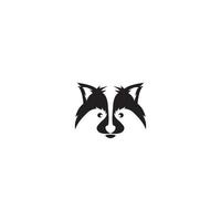 niedliches schwarzes Waschbär-Logo-Vektorsymbol vektor