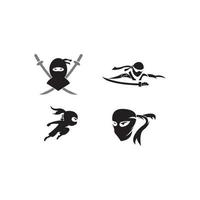 Ninja-Krieger-Symbol. einfache schwarze ninjakopf-logoillustration vektor