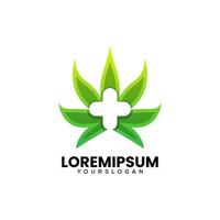 medicinsk marijuana lutning logotyp design vektor