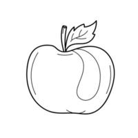 vektor översikt äpple - äpple frukt. organisk näring friska mat. hand dra illustration. äpple isolerat på vit bakgrund.