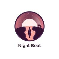 Nachtboot-Logo-Design-Vorlage. vektor
