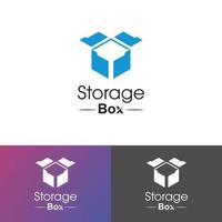 Aufbewahrungsbox-Logo-Design-Vorlage – Datenspeicherung, digitale Speicherung, App-Logo-Design. vektor