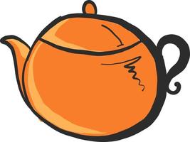 Orange Teekanne, Illustration, Vektor auf weißem Hintergrund