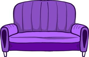 Lila Sofa, Illustration, Vektor auf weißem Hintergrund