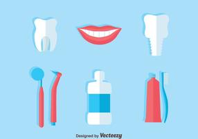 Zahnarzt Wohnung Icons Vector