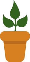 grön gro i en pott, ikon illustration, vektor på vit bakgrund