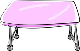 rosa tabell, illustration, vektor på vit bakgrund.