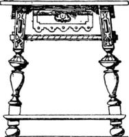 Tisch im modernen Renaissance-Stil, Vintage-Illustration. vektor