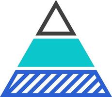 blå piramid Graf, illustration, vektor på en vit bakgrund.