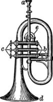 saxhorn, årgång illustration. vektor