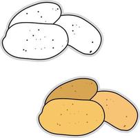 färsk potatis, illustration, vektor på vit bakgrund.