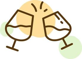 alkoholis drycker i glas, illustration, vektor på en vit bakgrund.