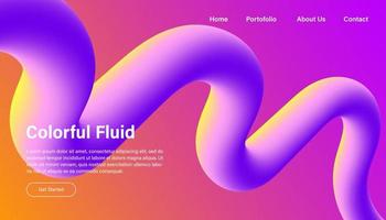 abstrakter Hintergrund. 3D-Darstellung der flüssigen Form. Website-Landingpage-Vorlagendesigns. Hintergrund mit bunten Verlaufsfarben. eps10-Vektor. vektor